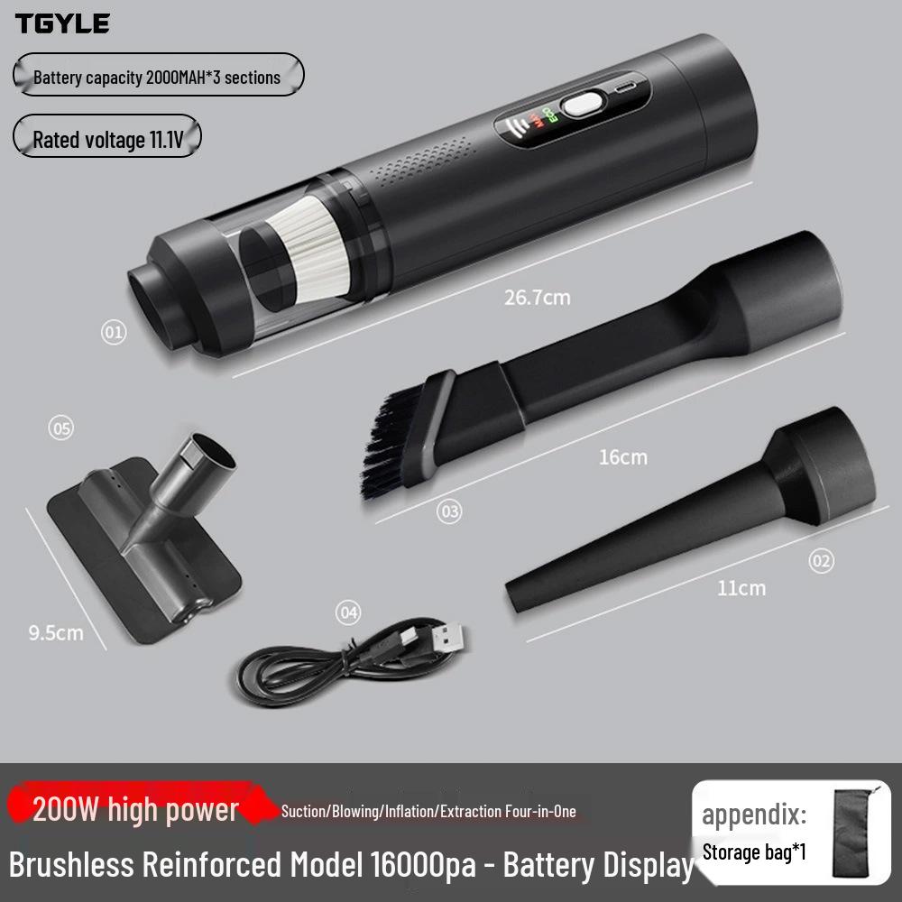Handheld Cordless Car Vacuum: Dual Suction & Blow, Portable Pet Hair Remover