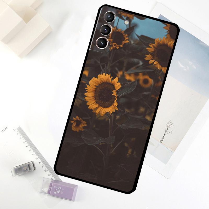 Sunny Sunflower Phone Case For Samsung Galaxy S25 S26 Ultra S20 S21 S22 S23 S24 Ultra S10 Plus S25 FE Cover