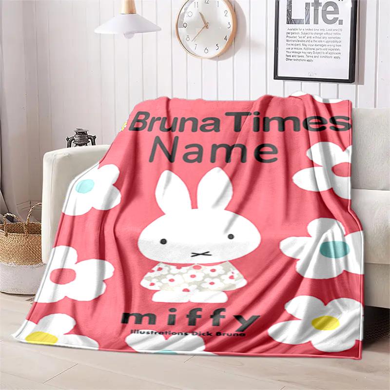 Miffy London Custom Name Blanket Suitable All Seasons Soft Comfortable Sofa Office Home Blanket Soft And Comfortable Camping Trip