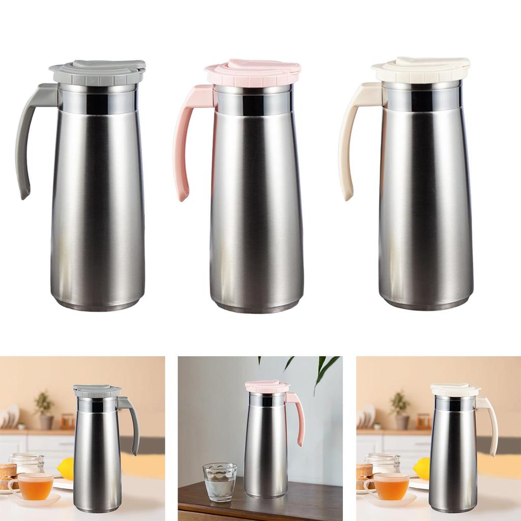 Getränkekrug aus Edelstahl 1,3L Wasserkanne Kaltwasserkanne für Saft Milchgetränke für Zuhause Party Outdoor Picknick Restaurant Gebrauch