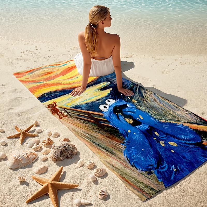 Sesame Street beach towel Outdoor camping Beach towel for vacation swim Outdoor pool Absorbent bath towel