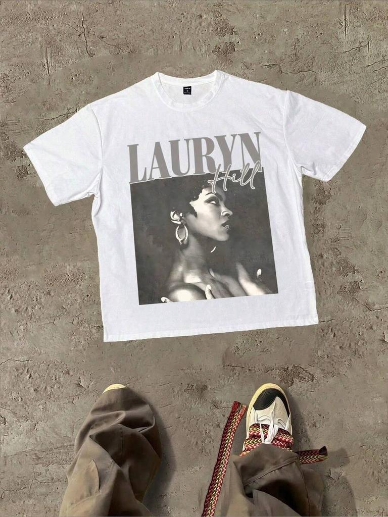 2026 Vintage Retro Black White Portrait Graphic T Shirt Unisex Men Women Old School Music Inspired Short Sleeve Street