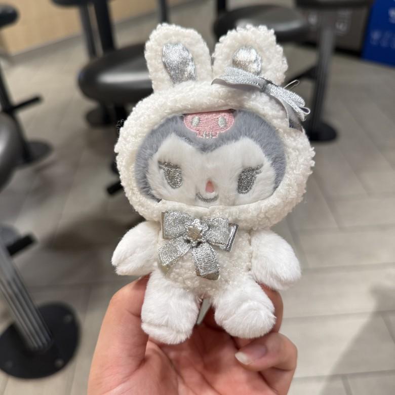 Sanrio Kuromi Plush Keychain With Short Pile Faux Fur For Bag Decor And Gift Idea Kuromi