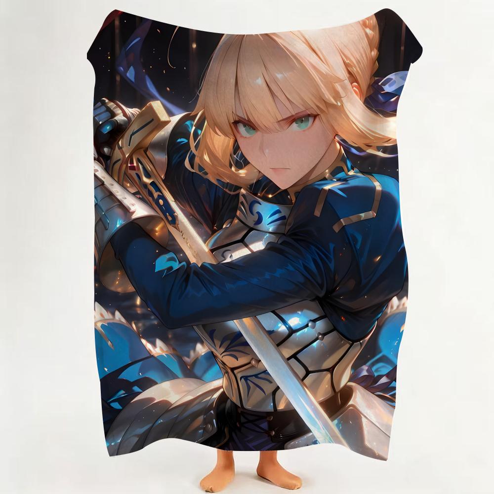 Game F Fate G Grand O Order  Flannel  Blanket Suitable for Sofa Living Room Bedroom