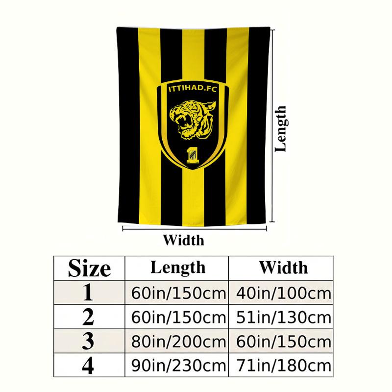 Alittihad Club Wall Tapestry Aesthetic Wall Hanging Printed Fabric Blanket Decorative Tapestries For Bedroom Living Room Home Decor