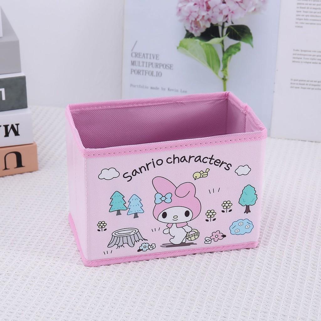 Hello Kitty Kuromi Cinnamoroll My Melody Pattern Foldable Desktopstorage Box For Office And Bedroom Decluttering