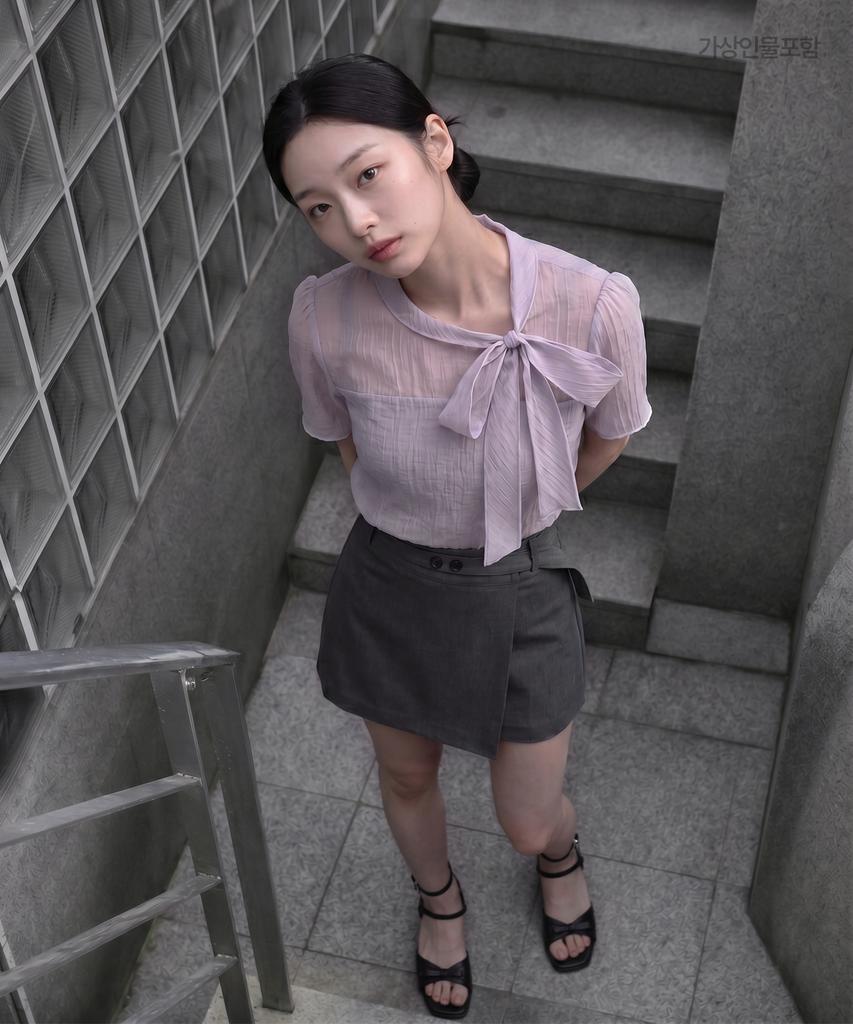 ROEM See-Through Ribbon Tie Blouse Rmblg26Rt5