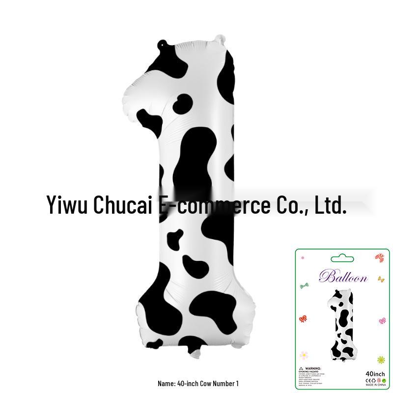 Décoration Bandeau Rayé à Carreaux Vache Dégradé 40" - Grand Chiffre pour Scène de Fête d'Anniversaire de Bébé