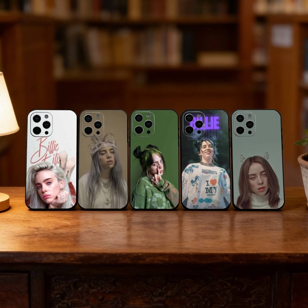 Billie Eilish Phone Case For iPhone 17,16,15,14,13,12,11 Plus,Pro Max,XS,Soft Silicone Black Cover