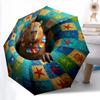 1 PC Automatic Folding Umbrella - Cartoon Pattern, Portable & Foldable Design with 8 Ribs, Christmas Birthday Gifts