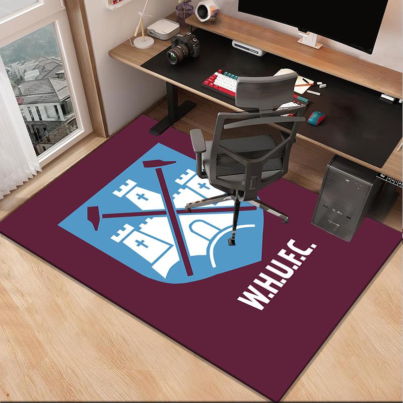 Football Club Emblem Office Rug Chair Mat, Game Carpet, Suitable for Front Door, Bedroom, Living Room, Desk, Holiday Gift