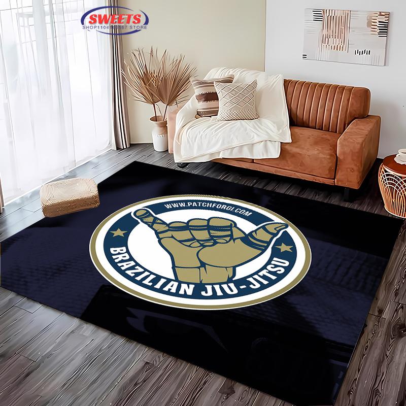 Jiu-Jitsu Warrior Japanese Bjj Gi & Black Belt Mma Rug,Carpet for Living Room Bedroom Sofa Doormat Decor Non-slip Floor Mat Gift