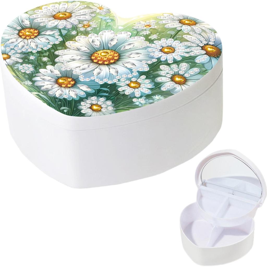 DIY Diamond Painting Handmade Storage Box Partial Drill Crystal Storage Case Kit Heart-Shaped Jewelry Box for Home Decor
