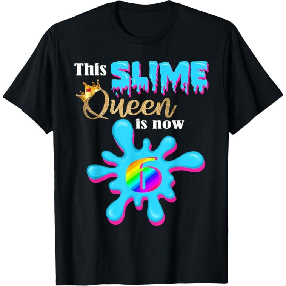

6 Yrs Old Birthday Party 6th Bday 2014 This Slime Queen is 6 T-Shirt S
