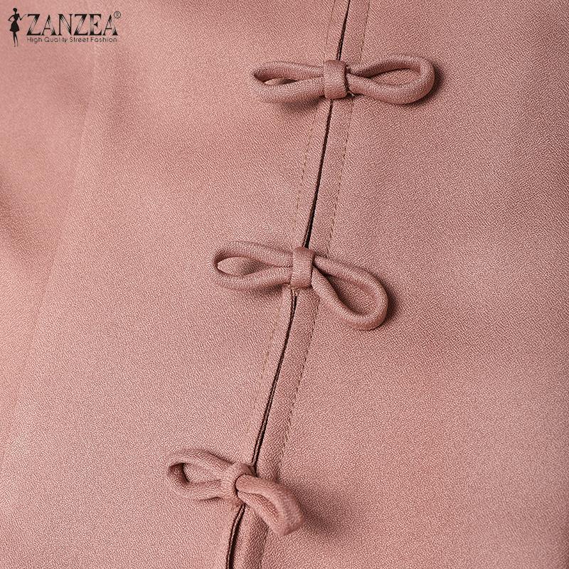 ZANZEA Dámská ležérní halenka s kulatým výstřihem a 3/4 rukávy