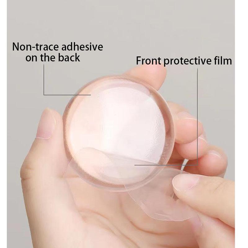 Silicone Door Stopper Pads - Transparent Wall Protector Bumper for Door Handle, Refrigerator & Furniture - Self-Adhesive Rubber Cushion