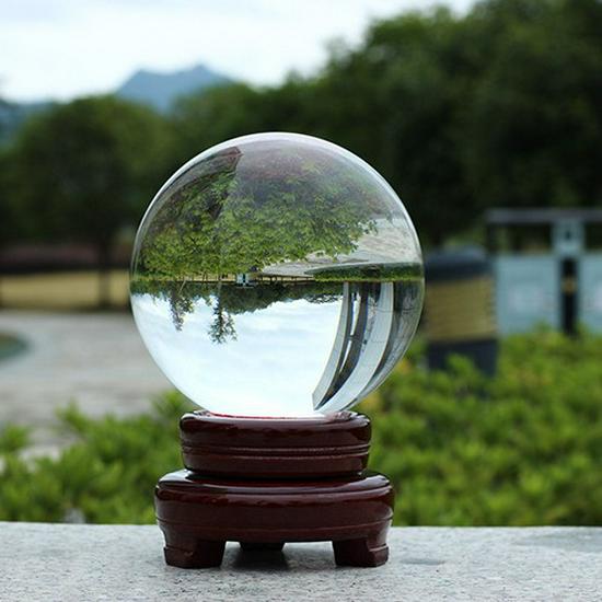 Transparent White Crystal Ball Ornament - Perfect High-End Gift for Home, Office, or Living Room Decor