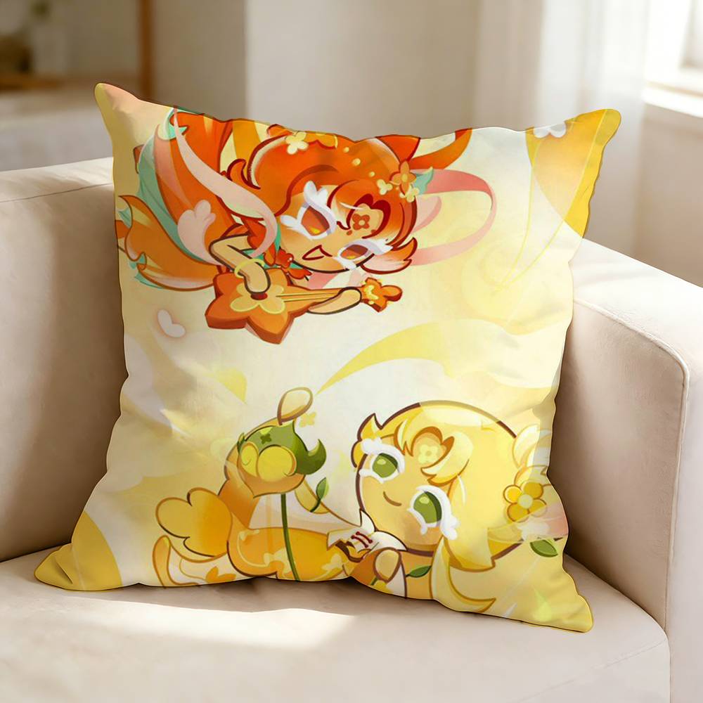 Fantasy game CCookie Run Kingdom Pillow Case Square DoubleSided Sofa Cushion Cover Bedroom Bedside Pillow