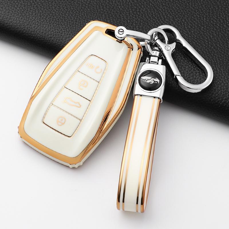 Fashion Tpu Car Key Case Cover Shell Fob For Geely Atlas Boyue Nl3 Coolray X6 X7 Ex7 Emgrand Kulrey Gt Gc9 Keychain Accessories