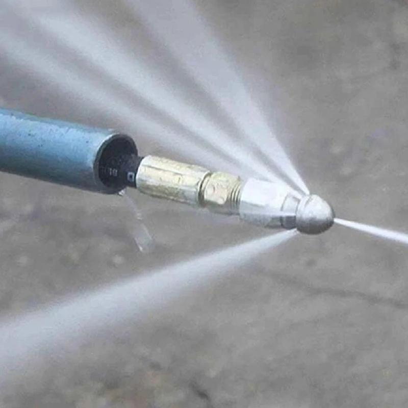 Nerezová otočná tryska pro čištění kanalizace vysokotlakým čističem s rychlospojkou pro 5000 PSI