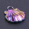 5pcs Color Chameleon Fish Tail Pendant Stainless Steel Charm Diy Jewelry Making Supplies Woman Shell Necklace Charms Accessories