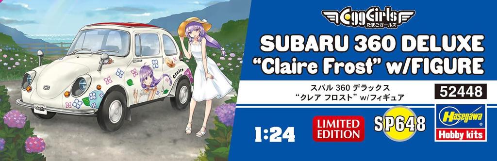 Hasegawa Subaru 360 Deluxe Claire Frost Plastikmodell SP648 1/24 mit Figur (Auto)