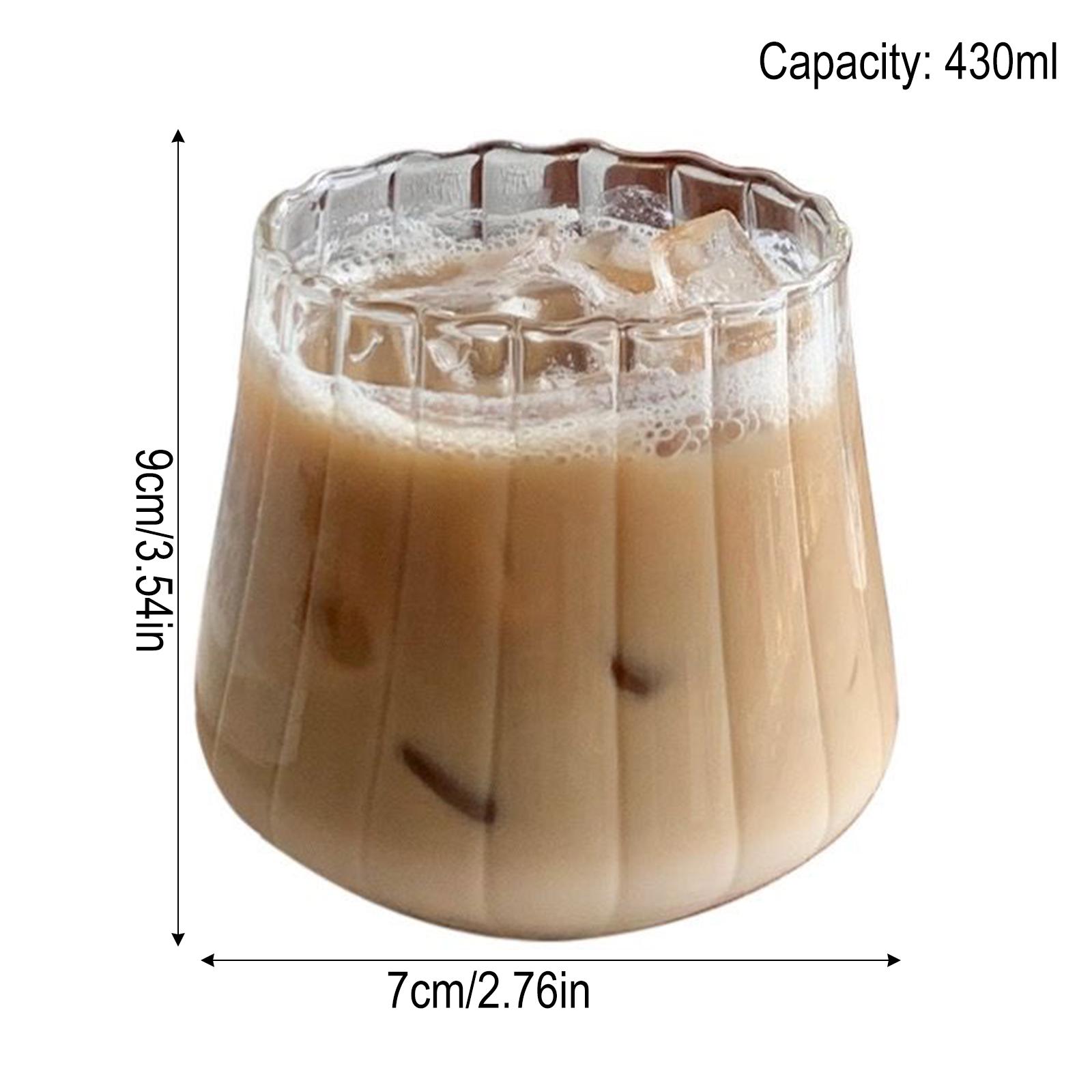 

430-860ML Glass Cold Latte Coffee Cup Cocktail Glasses Nordic Style Vertical Tumblers Water Cup Wine Whisky Juice Mugs 430-860ML