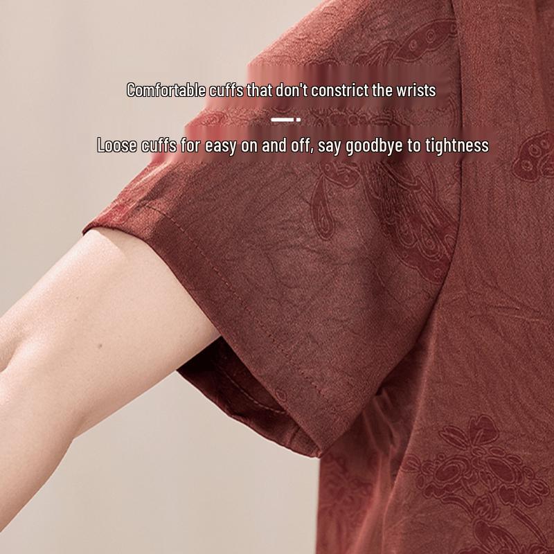 Women's New Chinese Style Embroidered Loose Summer Suit Set