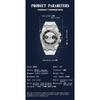 SANDA New Luminous Men's Quartz Watch Nails, Wodoodporne trendy Męskie zegarki kwarcowe