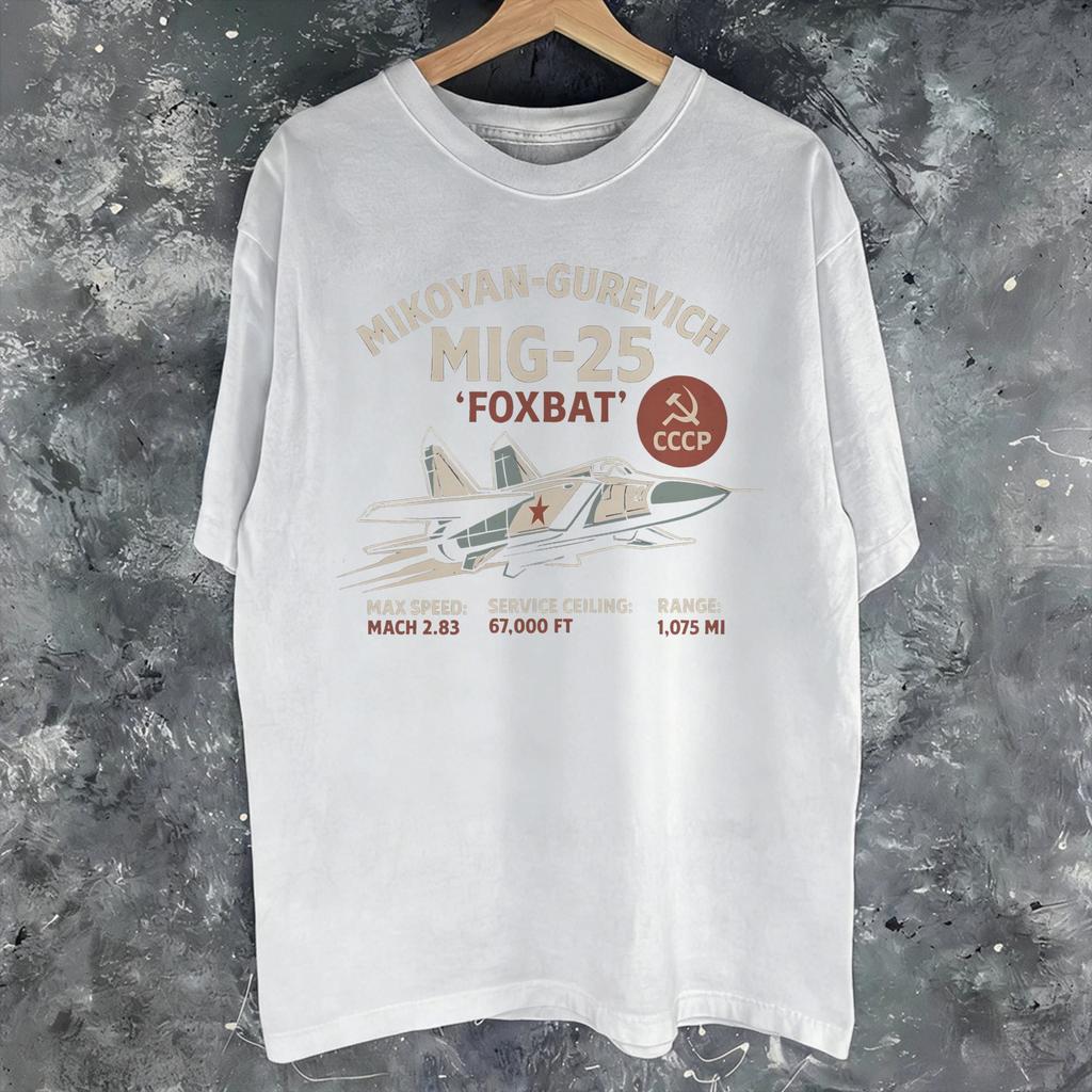 Mig Foxbat Fighter Jet New Arrival T Shirt Unisex Women Cotton Tee Shirt Clothing