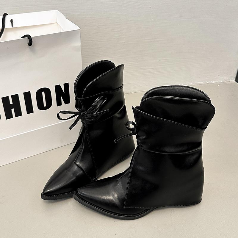 Fashion 2025 New Autumn Winter Women Western Cowboy Boots Vintage Pointed Toe Shoes Ladies Thick Heel Short Botas Zapatos De Mujer