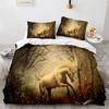 Fantasy Unicorn Bedding Set Single Twin Full Queen King Size One-horned Horse Bed Set Aldult Kid Bedroom Duvetcover Set 3D Print