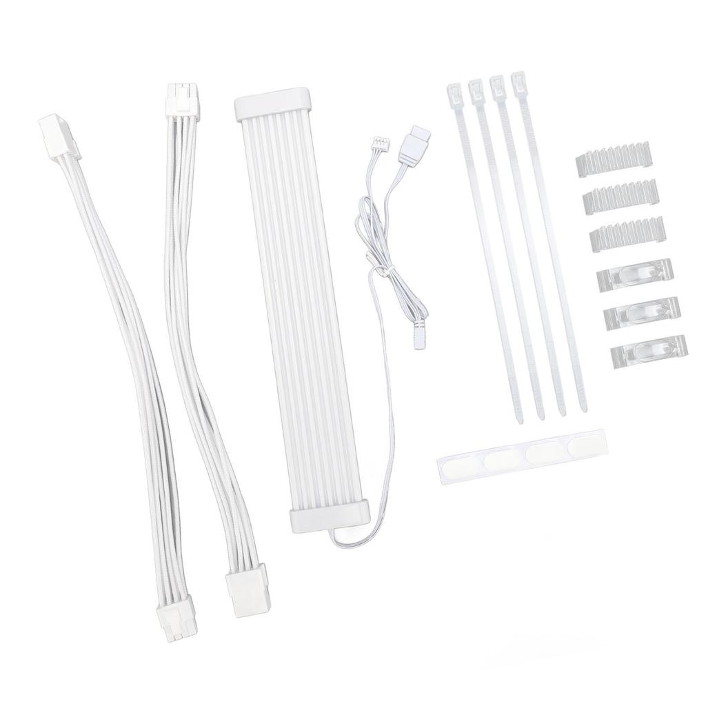 ARGB Extension Sleeved Cable Kit DIY 5V 3pin PSU Cable Synchronous RGB Dual 8 Pin GPU Cable