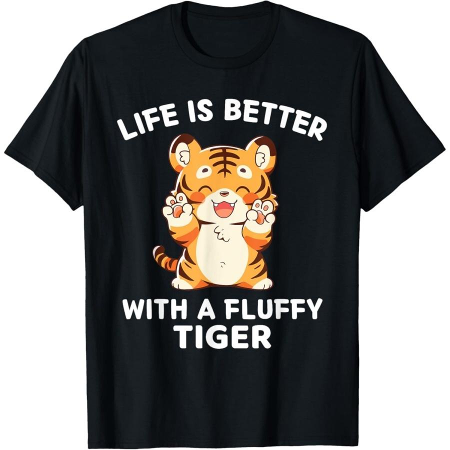 

ObRenKi Kawaii Life is Better with A Fluffy Tiger Cute Tiger Lover T-Shirt XXXXXL різнокольоровий