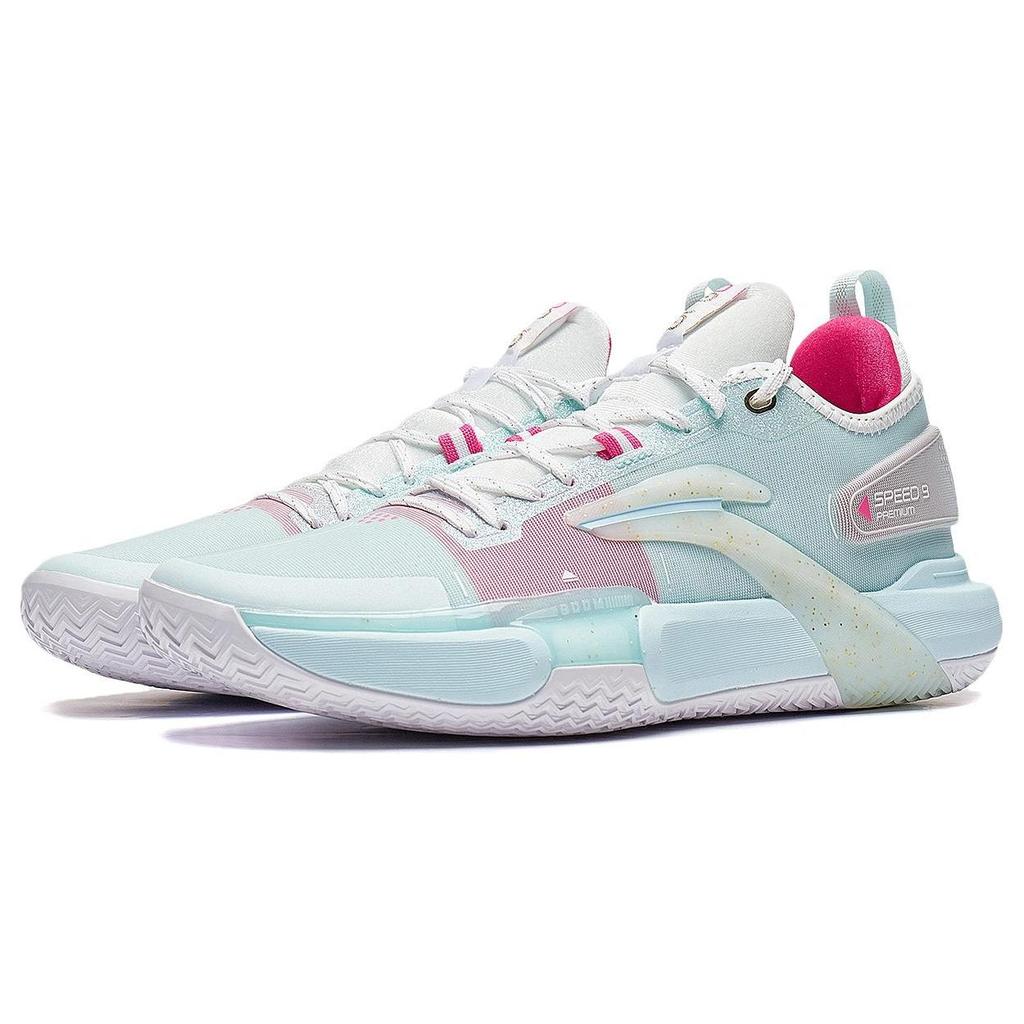 Li Ning Speed 9 Premium Comfortable Versatile Shock Absorbing Durable Low Top Basketball Shoes Men Sneaker Light-Blue ABAT015-1