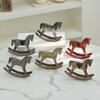 Yousheng Wooden Rocking Horse Figurine Vintage Wood Carving Pony Statue Sculpture Home Office Desktop Decoration Ornament
