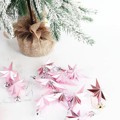 12 Stücke Weihnachtsbaum Unregelmäßige Anhänger Helle Farbe Glänzende Galvanisierte Hängende Dekorationen Fotografie Requisiten