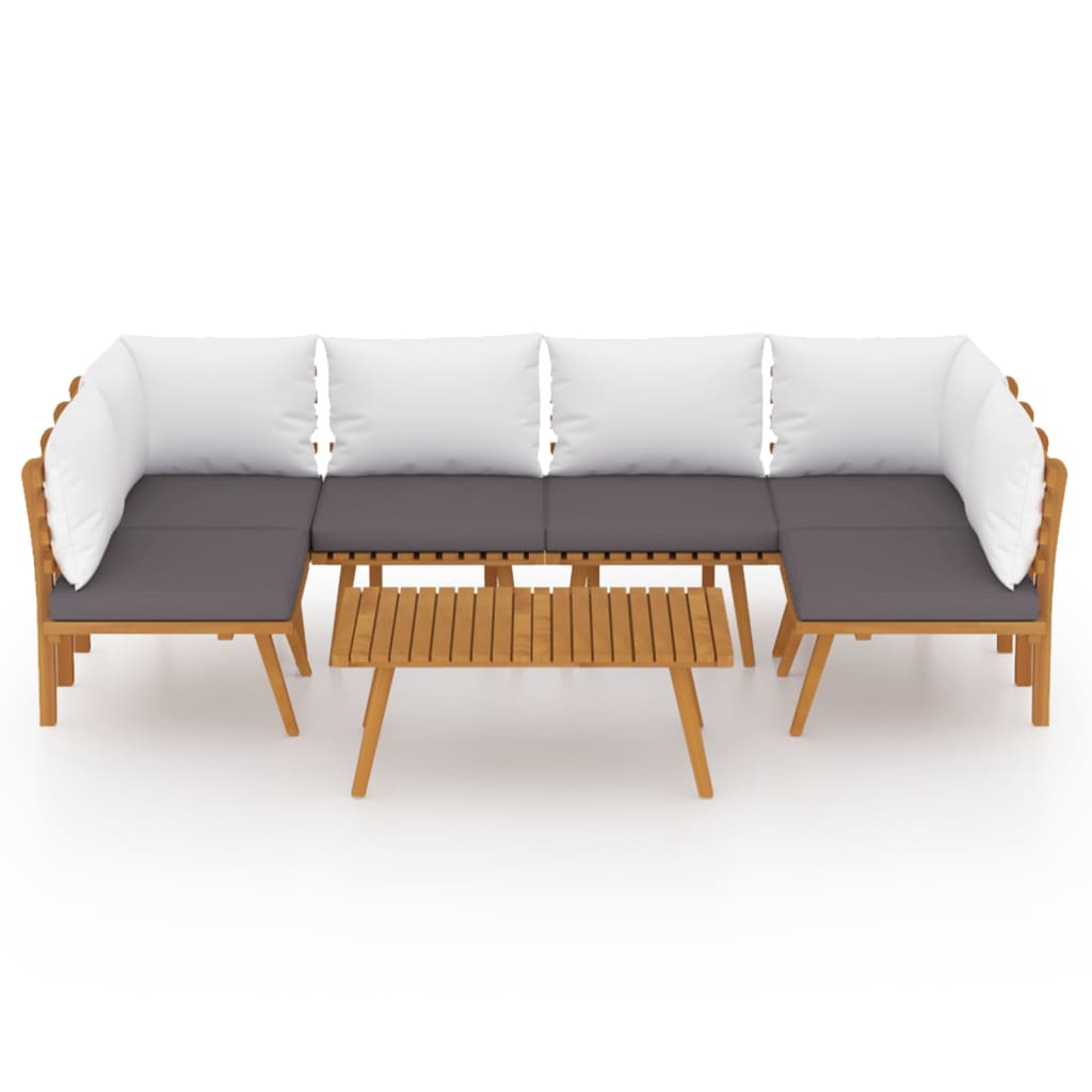 Vidaxl 7-Cz. Garden Lounge Set, With Cushions, Acacia