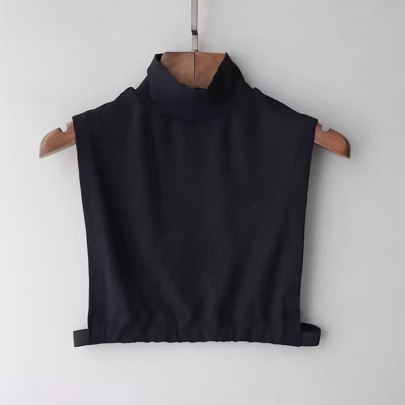 Women Elatic Vest Style Fake Collar High Round Neck Detachable Collar Woman Solid Color Shirt Winter Warm Neck Scarf