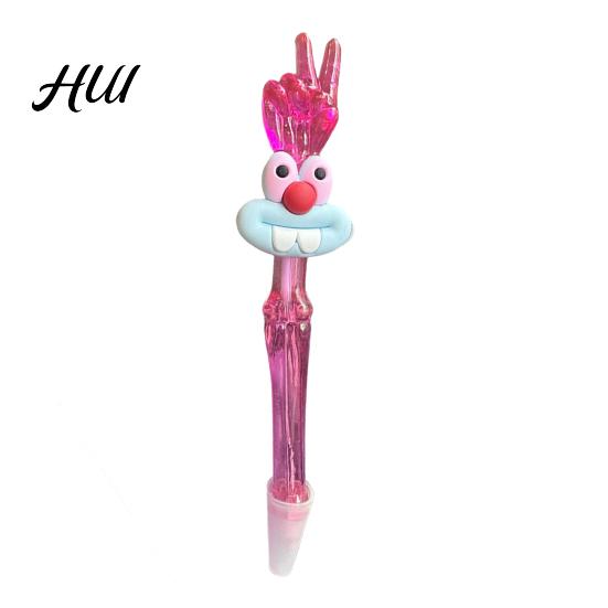 Creative Writing Accessory Cute Ballpoint Pens Kids Cartoon Gel Pen with Top Hand Assorted Vibrant Color Ink Colors Rollerball for School Office