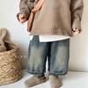 2025 Spring & Autumn Kids' Wide-Leg Pants: Stylish American & Korean Jeans for Boys & Girls