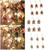 Christmas Wooden Gingerbread Man Pendant with Hanging Rope Xmas Tree Decor Ornament for Holiday Party Farmhouse Home Gifts