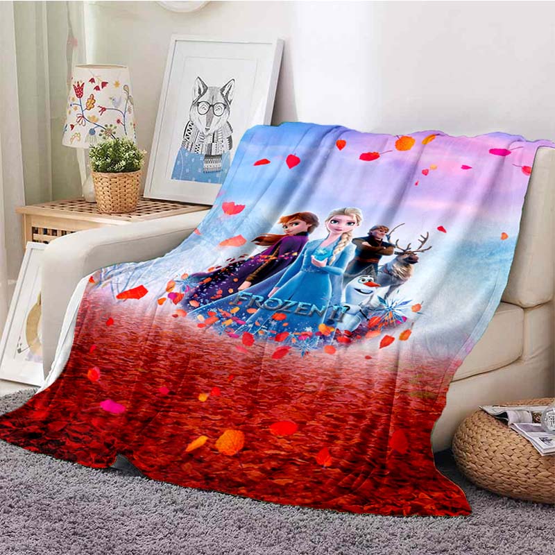 Disney Frozen Princess Flannel Blanket for Beds Hiking Picnic Fashionable Bedspread Throw Blanket
