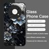 Vintage Floral Stilvoll Lotusblume Gehärtetes Glas Handyhülle für Huawei Honor 200 100 90 80 Magic 7 Pro 6 5 Lite X9 X8 5G Hülle