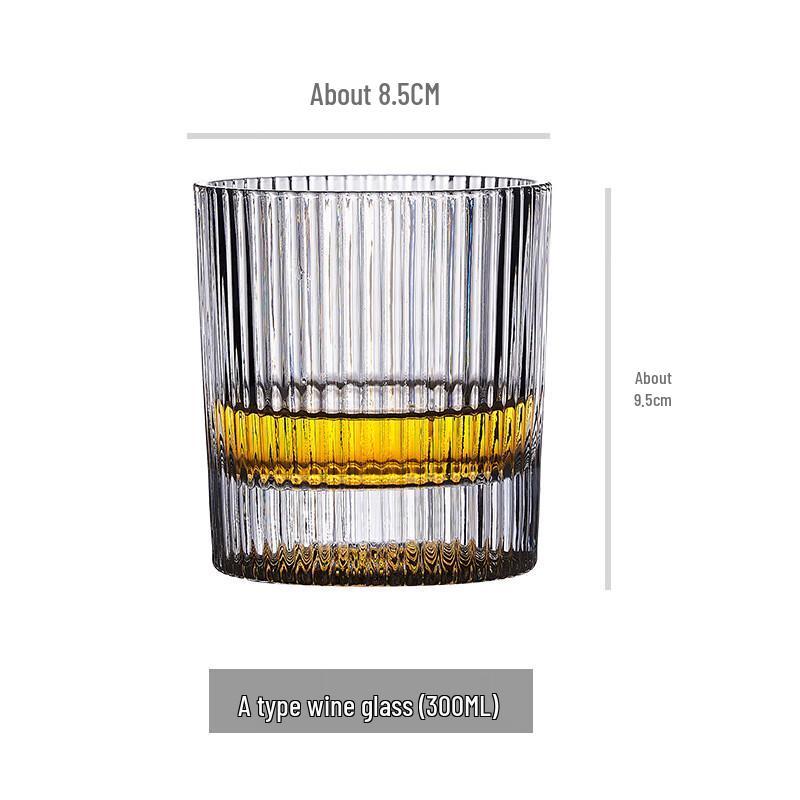 Classic Striped Crystal Whiskey Glasses