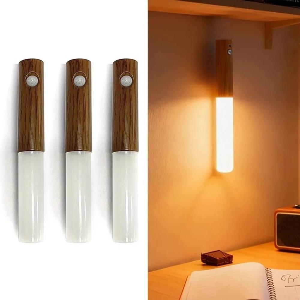 Motion Sensor LED Night Light Magnetic Portable Rechargeable Wall Lamp Indoor Small Djustable Cool and Warm Color Temperature
