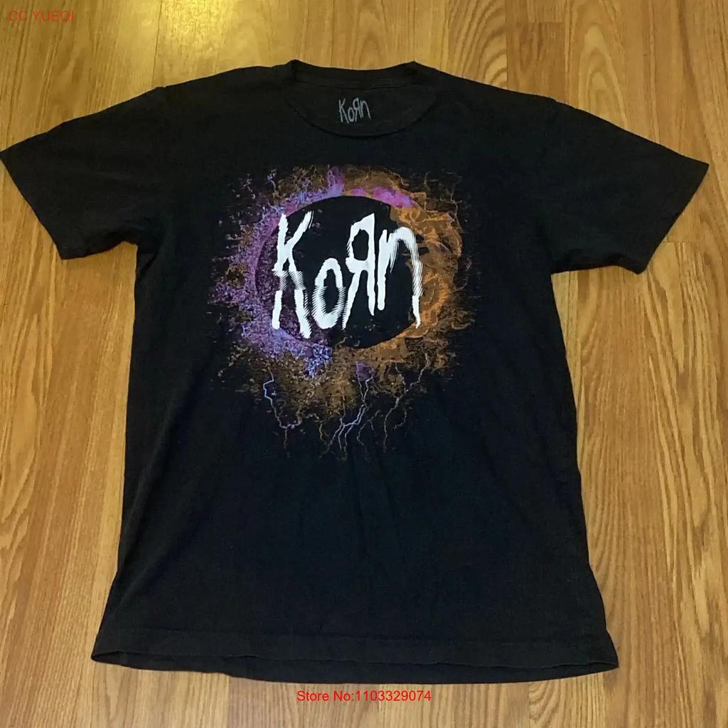 KoRn 2021 Summer Tour Unisexs T Shirt M Black Fire Gods Metal Rock Concert Vintage Washed Top For Everyday Wear Versatile