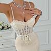 INS Style Lace-Up A-Line Slimming Y2K Fishbone Lace Camisole 70229