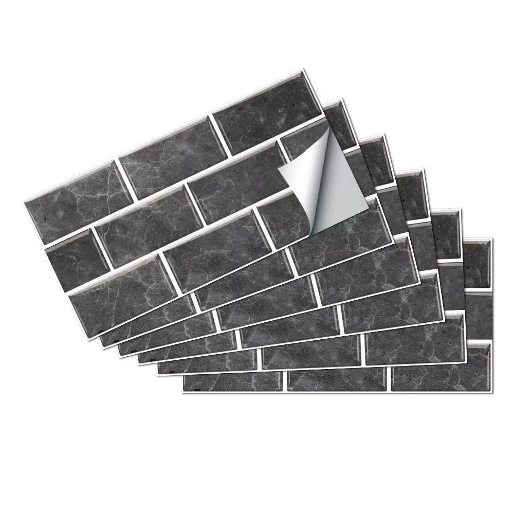 6pcs PVC Wall Stickers Peel and Stick Peel Stick Wall Decals Tile Stickers Interior Decoration