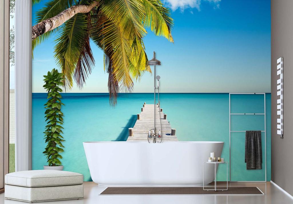 Wallpaper Bridge Palm Beach Sea